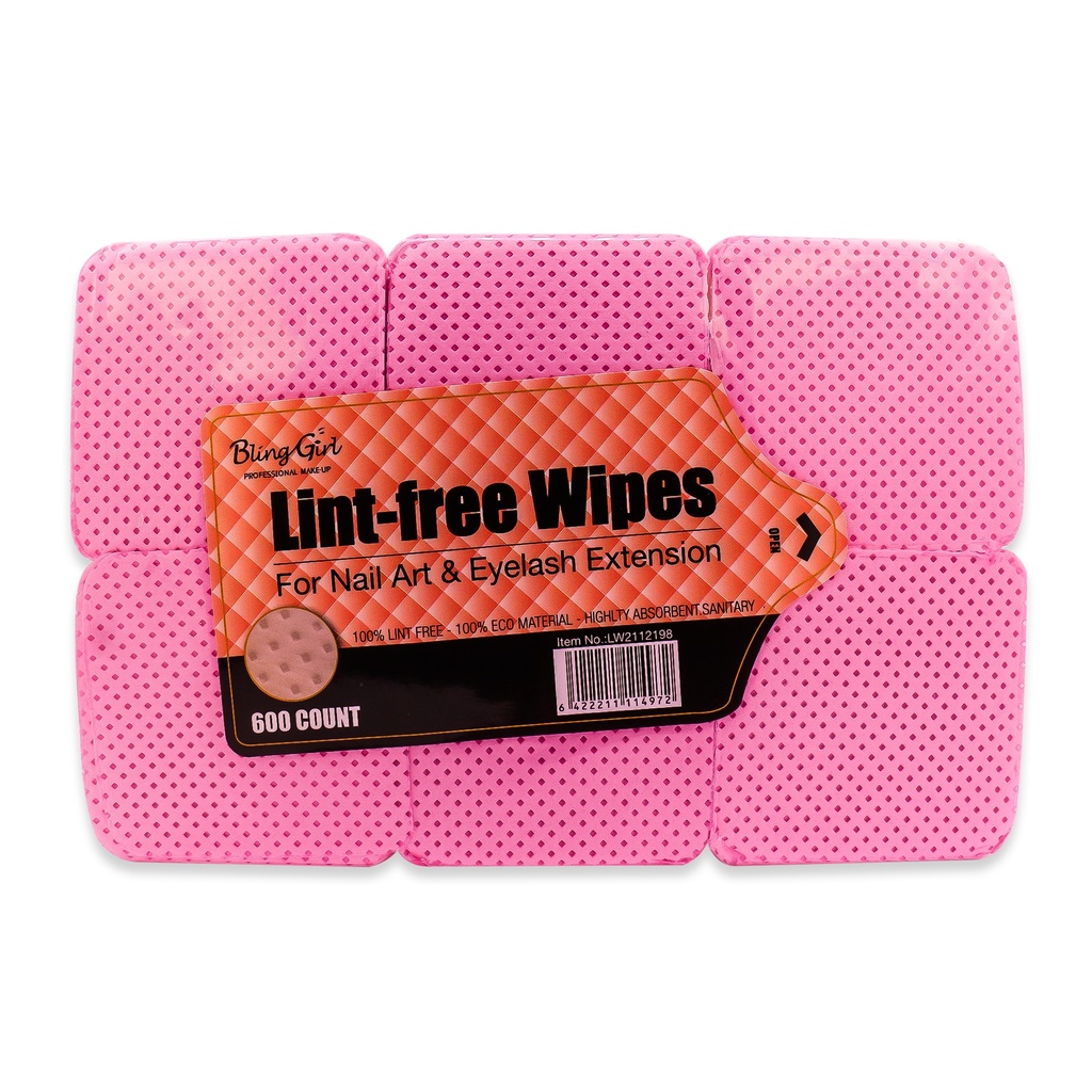 Lint-Free Wipes for Nail Art &amp; Eyelash Extension 600 Count [S2404P32]