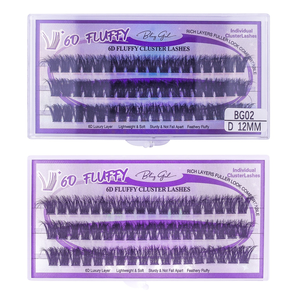 6D Fluffy Cluster Lashes 12mm-D [S2508P05]