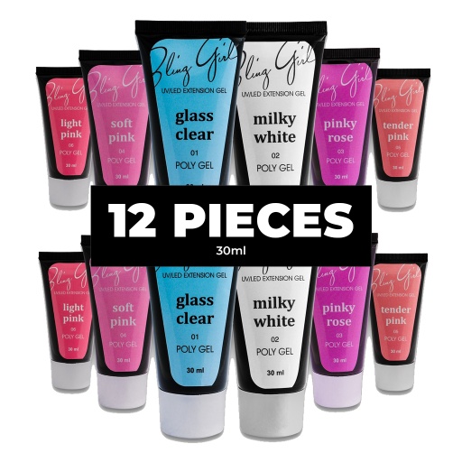 Poly Gel Set 30ml*12pieces - GET 12 FREE [4850]