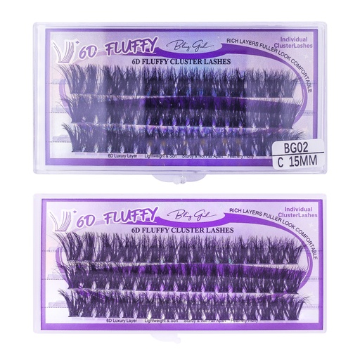 [6612477815823] 6D Fluffy Cluster Lashes 15mm-C [S2508P05]