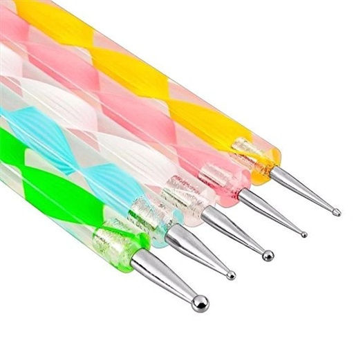 [6351909272253] Bling Girl Nail Gel Art Dotting Tool Set 5Pcs [6308]