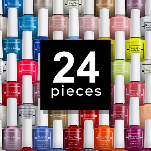 [6342106011585] Colour Last Soak Off Gel Polish UV/LED Set 10ml*24Pieces [1228]  - GET 30 FREE