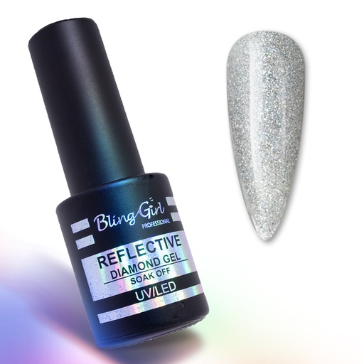 [6342106923574] Bling Girl Reflective Diamond Gel Soak Off UV/LED 10ml #001 [8278]