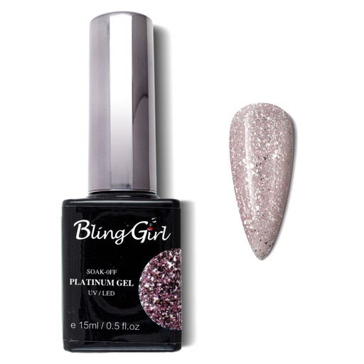 [6341907570567] Bling Girl Glamorous Platinum Gel 15ml #001 [3142]