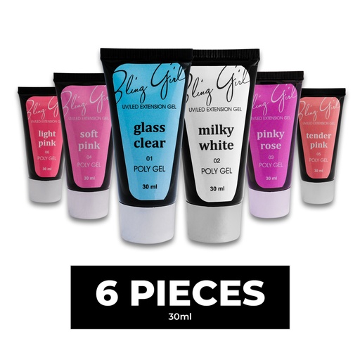 [6342010570338] Bling Girl Innate Quick Building Poly Gel Set 30ml*6pieces [4850]
