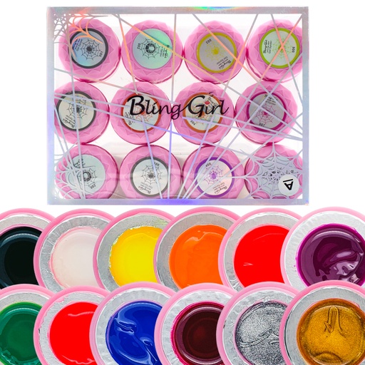 [6342111570251] Bling Girl Spider Gel Set 8 ml*12pieces [1148]