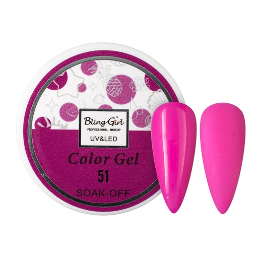 [6342108451832] Bling Girl UV &amp; LED 2 IN 1 Colour and Art Gel Soak-Off #051 [1459]