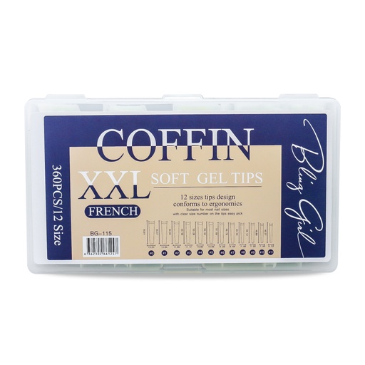 [6362302661247] Coffin Soft Gel Tips XXL French BG-115 [ S2402P38]