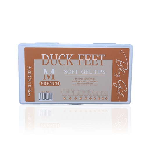 [6362107781065] BLING GIRL SOUARE SOFT GEL TIPS HALF TIP #006[R2402P36]