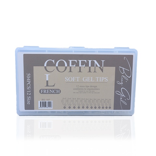 [6362107781065] BLING GIRL SOUARE SOFT GEL TIPS HALF TIP #008[R2402P36]