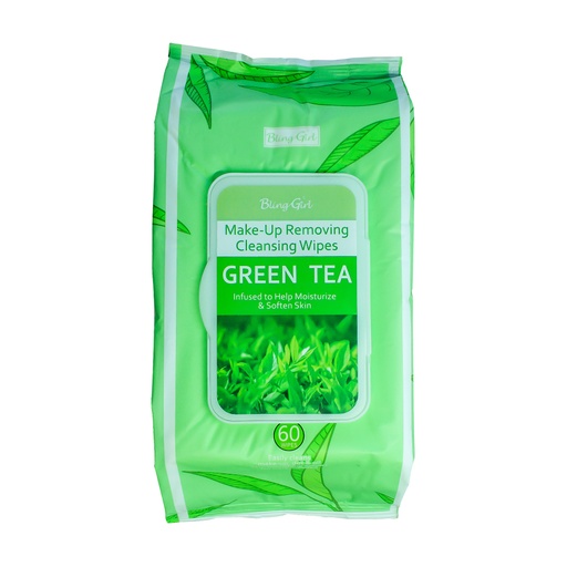 [6924372734179] Makeup Removing Cleansing Wipes Green Tea 60PCS [S2408P06]