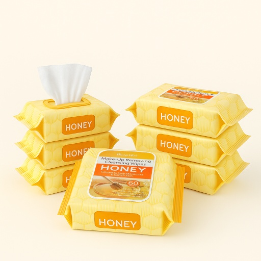 [6924373175414] Makeup Removing Cleansing Wipes Honey 60PCS [S2408P07]