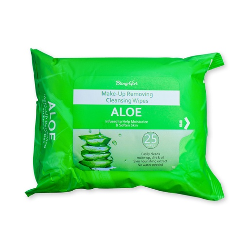 [69244375937232] Makeup Remover Wipes Aloe 25PCS [S2408P08]